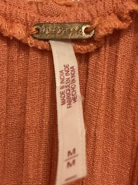 Free People Rust Ruffle-Front Maxi Dress - Picture 2 of 8